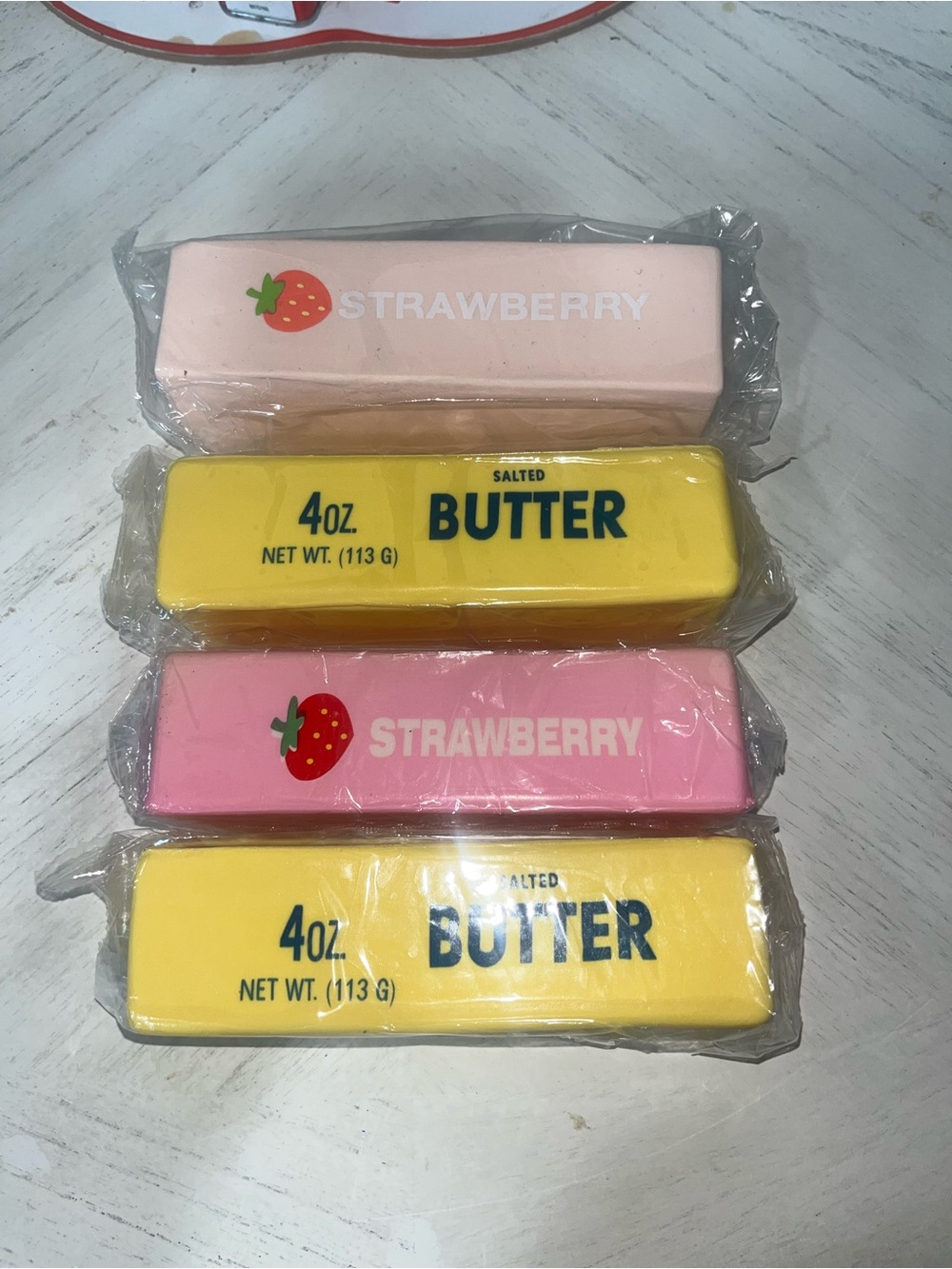 Strawberry & Butter Novelty Set - Pink, Yellow